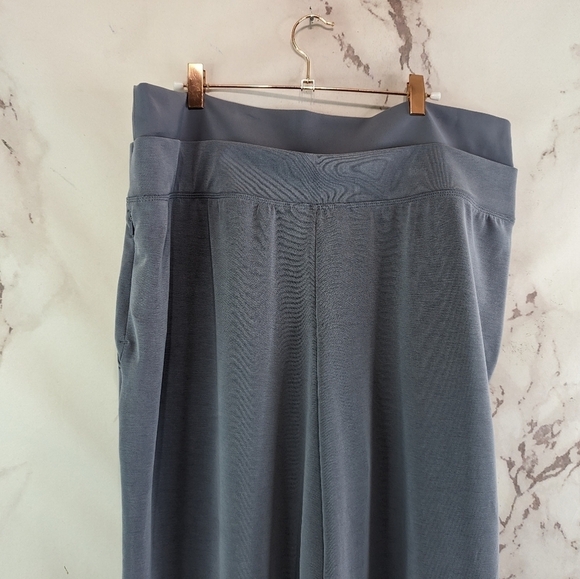 Athleta Pant Womens 1X Seasoft Coastline Blue 533653 Wide Leg Powervita Modal - Picture 7 of 12